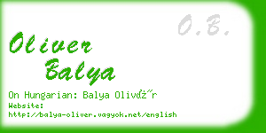 oliver balya business card